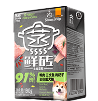 比瑞吉蒸鮮磚 全價成年期犬糧 鴨肉三文魚配方，添加枸杞子