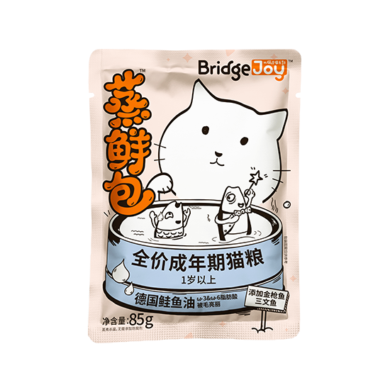 比瑞吉俱樂部蒸鮮包全價(jià)成年期貓糧 添加金槍魚三文魚